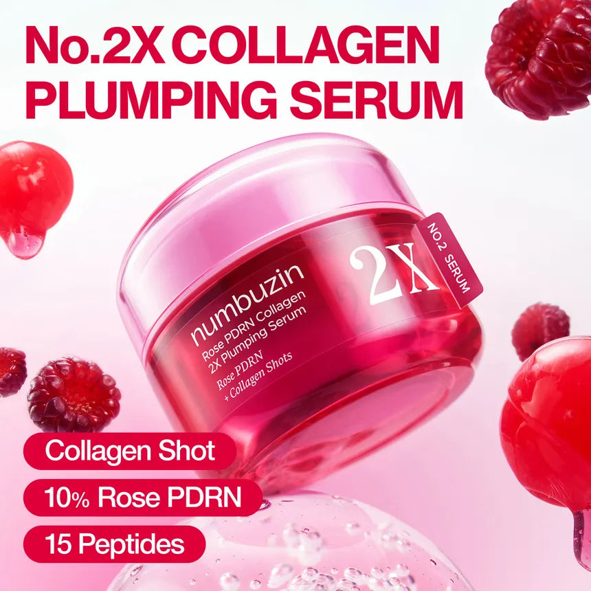 Numbuzin – No.2 Rose PDRN Collagen 2X Plumping Serum, 30ml